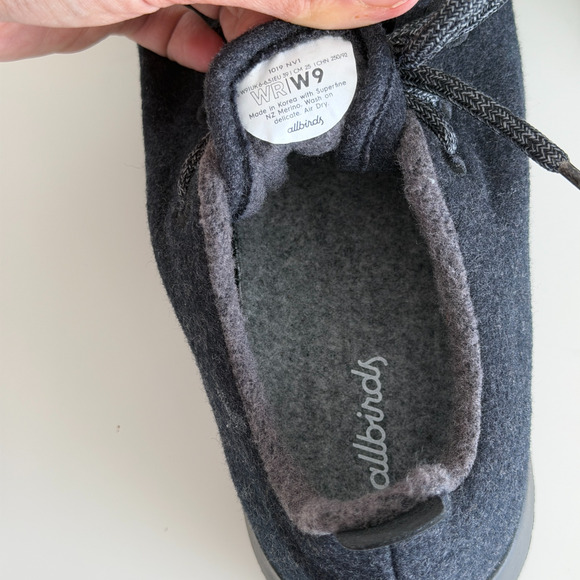 Allbirds Sneakers Womens 9 Black Charcoal Wool Runners Mizzles Shoes Lace Up - Picture 8 of 8